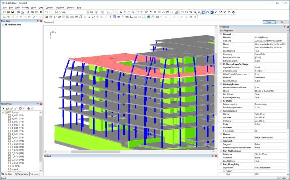 Imported building elements with BIM properties