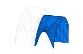 NURBS area structure and FE mesh